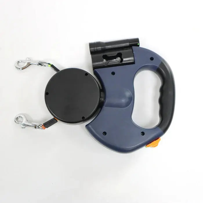 Double dog leash with tangle-free swivel and LED light Mein Shop  29.95 Dual Trail Blau