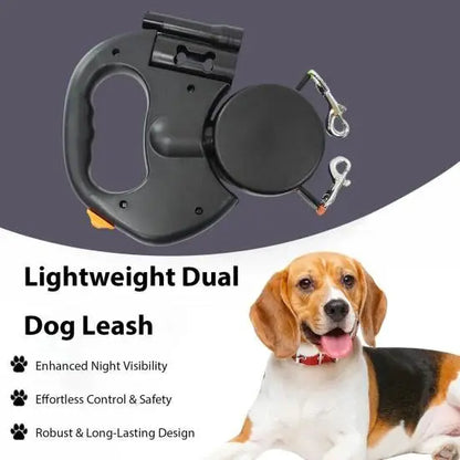 Double dog leash with tangle-free swivel and LED light Mein Shop   Dual Trail